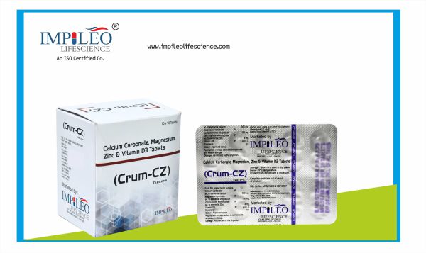 alcium carbonate eq. to elemental calcium, Magnesium Hydroxide eq. to elemental magnesium zinc sulphate monohydrate eq. to elemental zinc & vitamin d3